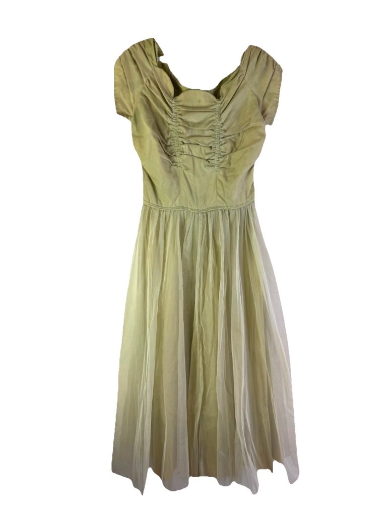 Vintage 50s Tuelle Chiffon Cupcake Party Dress Rockabilly